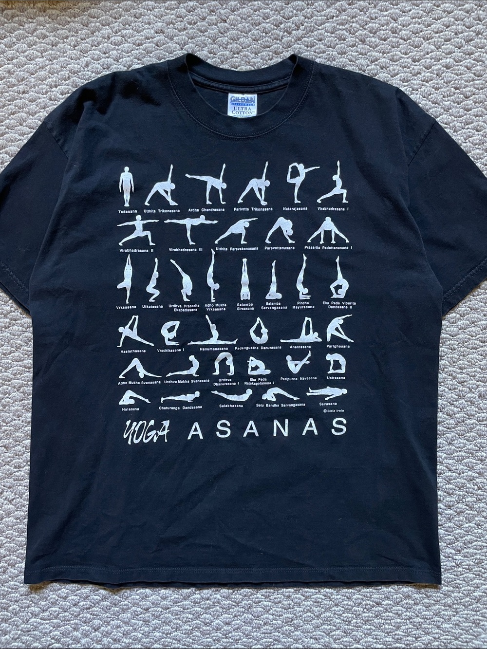 Vintage yoga asanas poses t shirt
